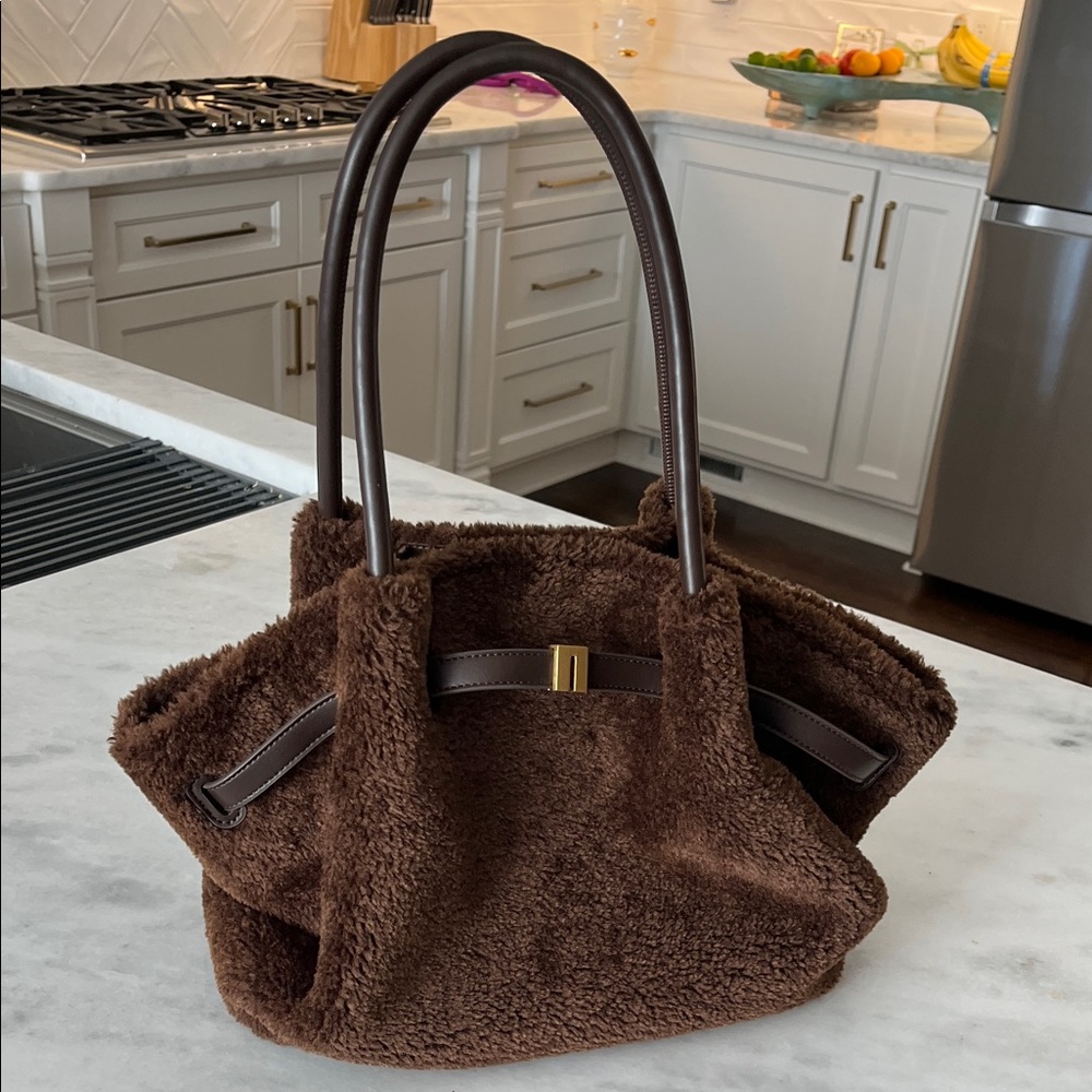 JW PEI Brown Shearling Tote Bag